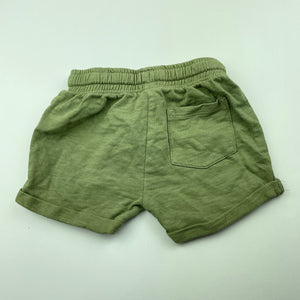 unisex Dymples, khaki organic cotton shorts, elasticated, GUC, size 0,  