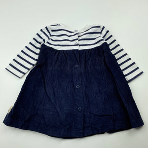 Girls Sprout, spliced navy & white casual dress, GUC, size 000, L: 34cm