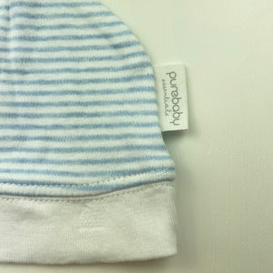 Boys purebaby, organic cotton hat / beanie, EUC, size 0000-000,  