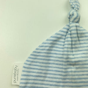 Boys purebaby, organic cotton hat / beanie, EUC, size 0000-000,  