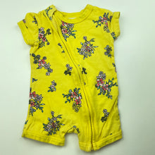 Load image into Gallery viewer, Girls Cotton On, stretchy floral zip romper, FUC, size 000,  