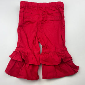 Girls Pumpkin Patch, red cotton pants, adjustable, GUC, size 1,  
