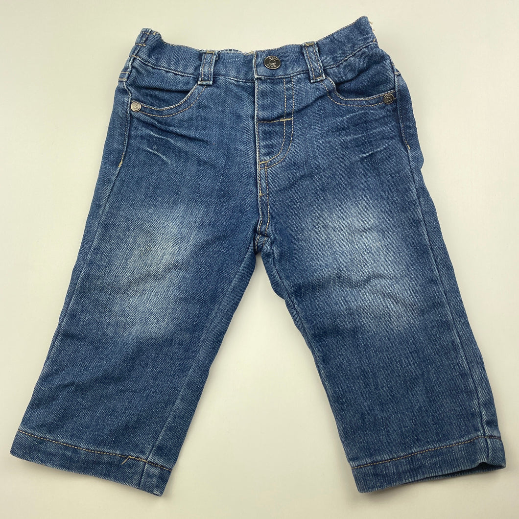 Boys Target, blue denim pants, elasticated, EUC, size 0,  