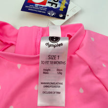 Load image into Gallery viewer, Girls Dymples, UPF 50+ swim one-piece, NEW, size 1,  