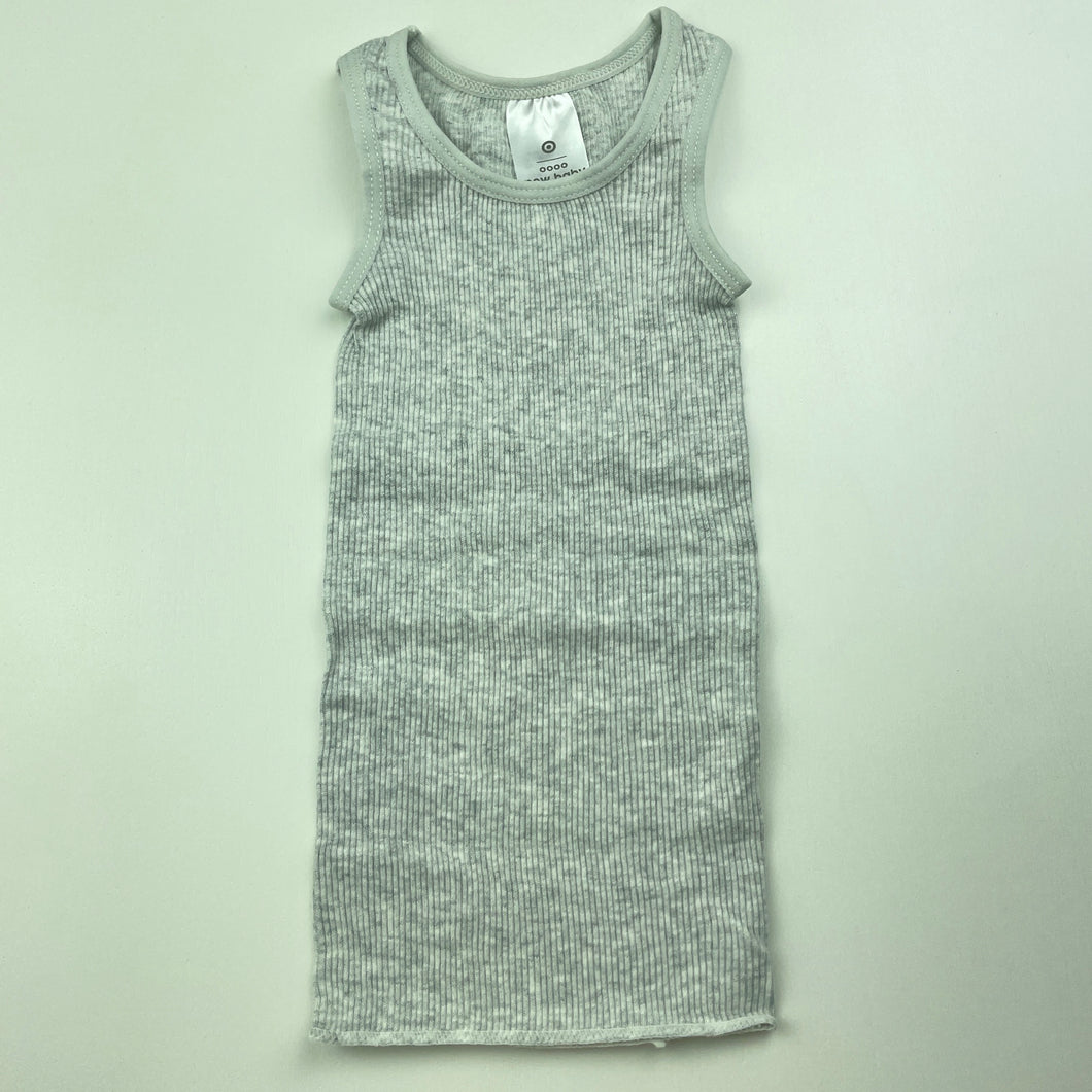 unisex Target, grey marle cotton singlet top, EUC, size 0000,  