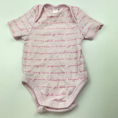 Girls Dymples, pink cotton bodysuit / romper, GUC, size 0000,  