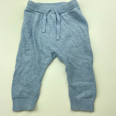 unisex Dymples, blue knitted cotton leggings / bottoms, GUC, size 00,  
