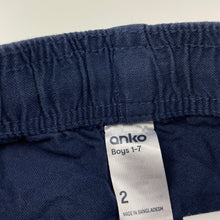 Load image into Gallery viewer, Boys Anko, navy cotton shorts, elasticated, EUC, size 2,  