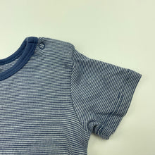 Load image into Gallery viewer, unisex Target, blue stripe cotton bodysuit / romper, EUC, size 00,  