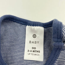 Load image into Gallery viewer, unisex Target, blue stripe cotton bodysuit / romper, EUC, size 00,  