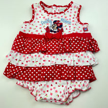 Load image into Gallery viewer, Girls Disney, Minnie Mouse cotton romper, EUC, size 00,  