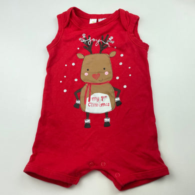 unisex Dymples, cotton Christmas romper, EUC, size 0,  