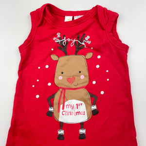 unisex Dymples, cotton Christmas romper, EUC, size 0,  