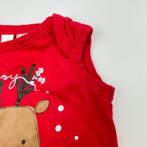 unisex Dymples, cotton Christmas romper, EUC, size 0,  