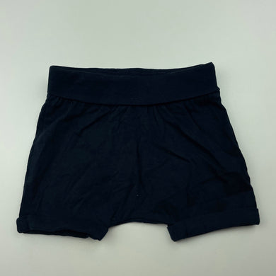 unisex Target, navy organic cotton shorts, elasticated, EUC, size 000,  