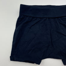 Load image into Gallery viewer, unisex Target, navy organic cotton shorts, elasticated, EUC, size 000,  