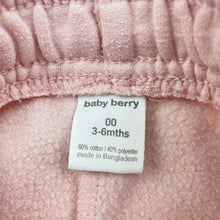 Load image into Gallery viewer, Girls Baby Berry, fleece lined track pants, elasticated, marks left leg, FUC, size 00,  