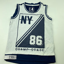 Load image into Gallery viewer, Boys H&amp;T, blue &amp; white tank top, FUC, size 4,  