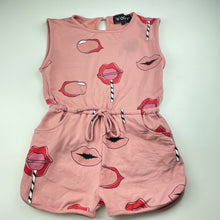 Load image into Gallery viewer, Girls OOVY, pink stretchy playsuit, large mark on chest, FUC, size 6,  