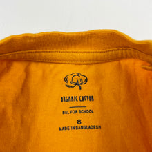 Load image into Gallery viewer, unisex B&amp;L, yellow organic cotton t-shirt / top, EUC, size 8,  