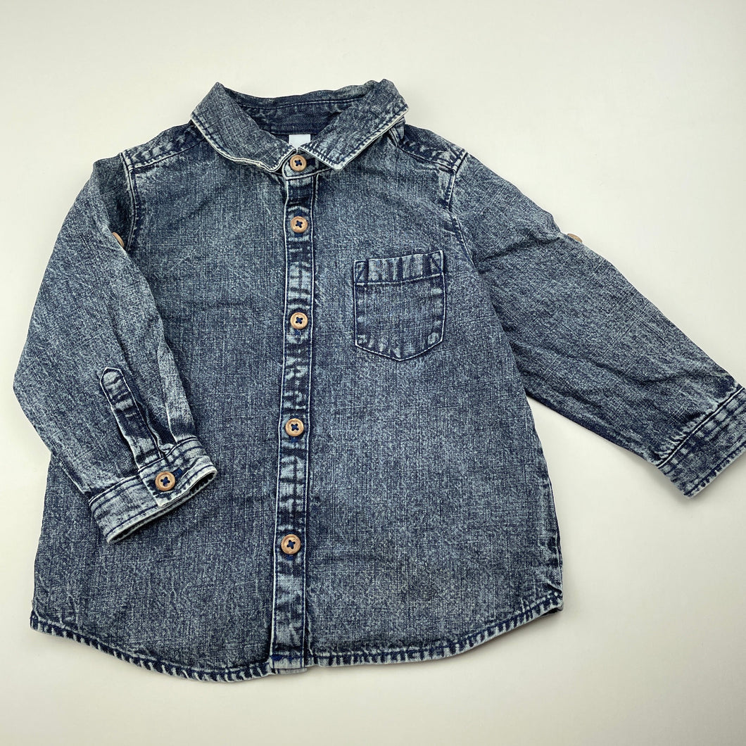 Boys Dymples, cotton casual long sleeve shirt, GUC, size 1,  