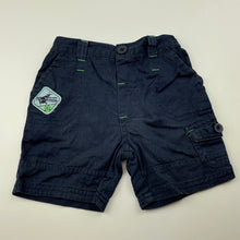 Load image into Gallery viewer, Boys Kids Stuff, navy cotton shorts, elasticated, FUC, size 0,  