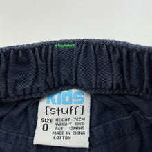 Load image into Gallery viewer, Boys Kids Stuff, navy cotton shorts, elasticated, FUC, size 0,  
