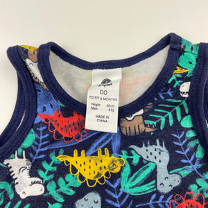 Boys Dymples, cotton singletsuit / romper, dinosaurs, FUC, size 00,  