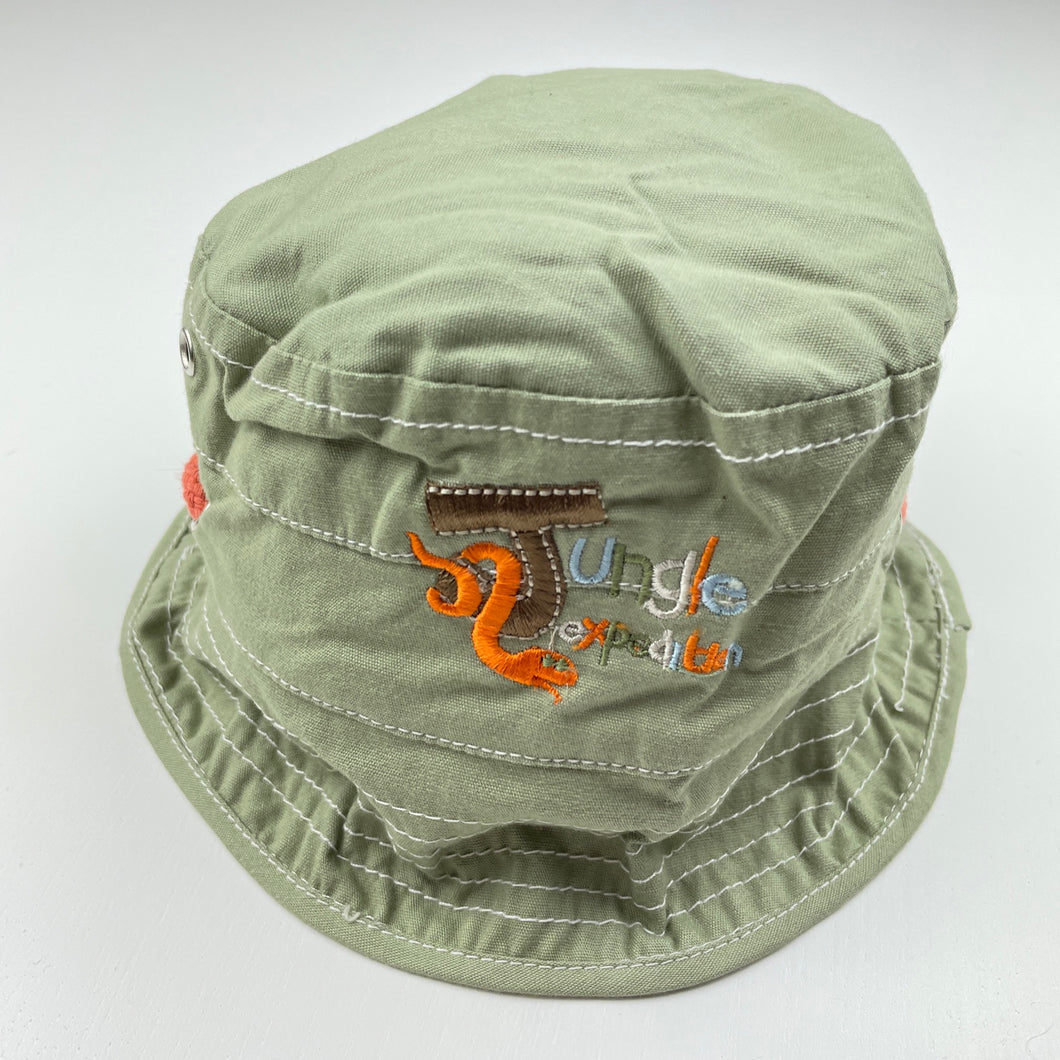 Boys Target, khaki cotton bucket hat, jungle/safari, EUC, size 0-1,  