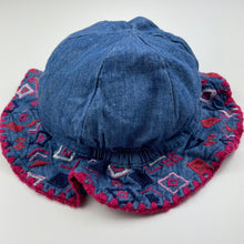 Load image into Gallery viewer, Girls Pumpkin Patch, cotton lined embroidered bucket hat, Sz: M, cricum: 44cm approx, GUC, size 00,  