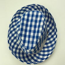 Load image into Gallery viewer, Boys Target, blue &amp; white check cotton hat, EUC, size 0,  