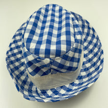 Load image into Gallery viewer, Boys Target, blue &amp; white check cotton hat, EUC, size 0,  