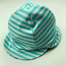 Load image into Gallery viewer, unisex Bonds, blue &amp; white reversible swim hat, FUC, size 0,  