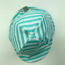 Load image into Gallery viewer, unisex Bonds, blue &amp; white reversible swim hat, FUC, size 0,  