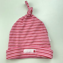 Load image into Gallery viewer, Girls Pumpkin Patch, pink stripe cotton hat/beanie, EUC, size 000-00,  