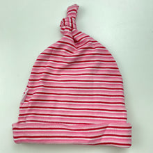 Load image into Gallery viewer, Girls Pumpkin Patch, pink stripe cotton hat/beanie, EUC, size 000-00,  