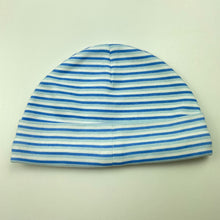 Load image into Gallery viewer, Boys George, blue &amp; white cotton hat/beanie, EUC, size 000-00,  