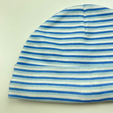 Load image into Gallery viewer, Boys George, blue &amp; white cotton hat/beanie, EUC, size 000-00,  