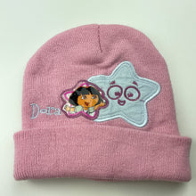 Load image into Gallery viewer, Girls Dora the Explorer, knitted hat/beanie, EUC, size 5-7,  