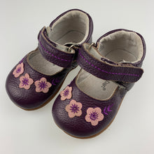 Load image into Gallery viewer, Girls Lily &amp; Dan, purple leather infant shoes, size 1, GUC, size 0-1,  