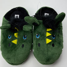 Load image into Gallery viewer, Boys KID, khaki slippers, dinosaurs, size 11, EUC, size 5-6,  
