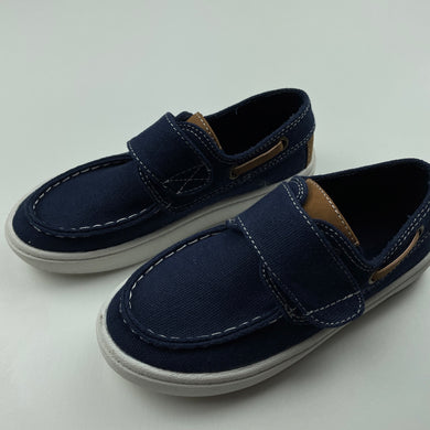 Boys Seed, navy fabric boat shoes / loafers, size 9.5, EUC, size 3-4,  
