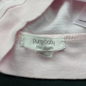 Girls purebaby, organic cotton hat / beanie, EUC, size 00,  