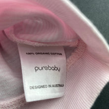 Load image into Gallery viewer, Girls purebaby, organic cotton hat / beanie, EUC, size 00,  