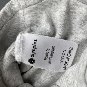 unisex Dymples, grey cotton hat / beanie, EUC, size 00,  