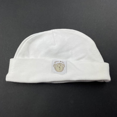 Boys George, white cotton hat / beanie, EUC, size 000-00,  
