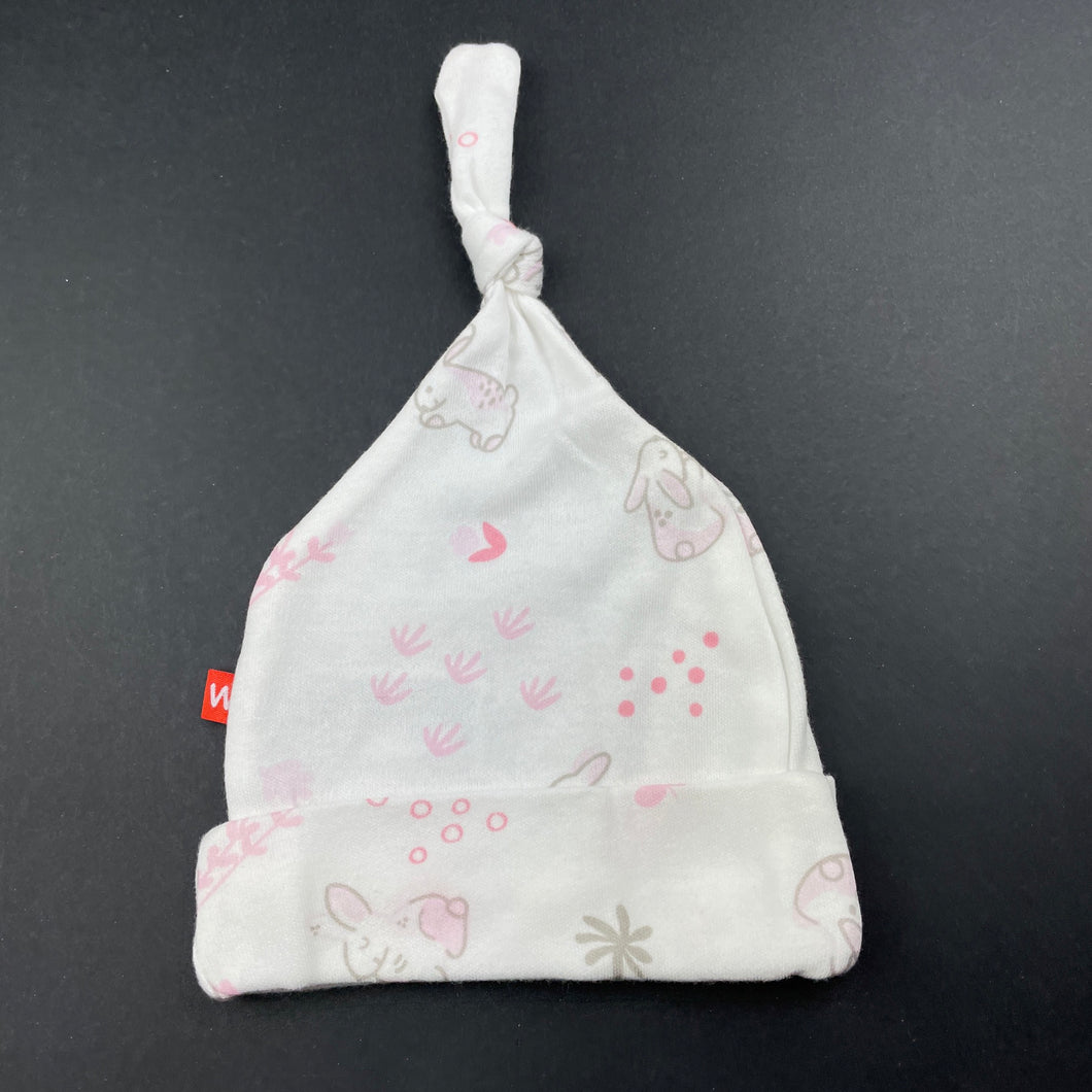 Girls The Little Linen Co, cotton hat / beanie, rabbits, EUC, size 000-00,  