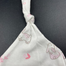 Load image into Gallery viewer, Girls The Little Linen Co, cotton hat / beanie, rabbits, EUC, size 000-00,  