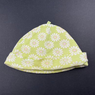 Girls Carters, floral cotton hat / beanie, GUC, size 0000,  