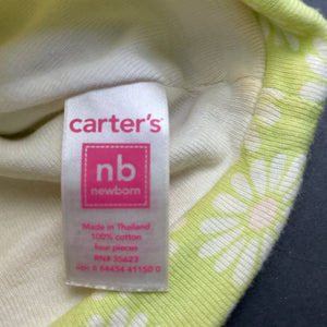 Girls Carters, floral cotton hat / beanie, GUC, size 0000,  